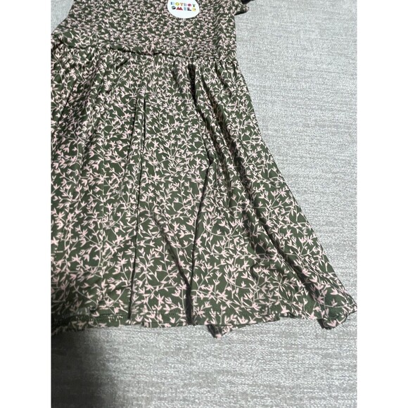 Dot Dot Smile Dress Girl’s Size 7 Green Short Sleeve Floral Graphics - Picture 4 of 11
